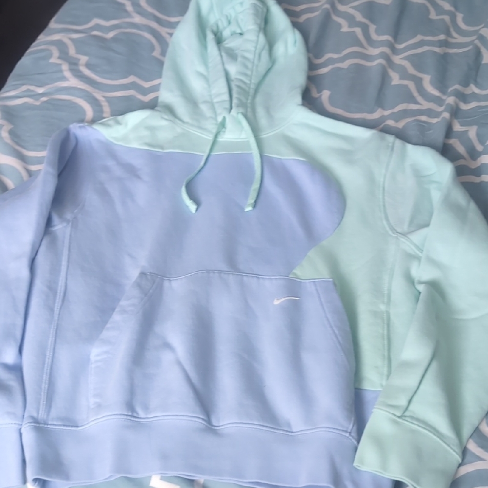 Nike Mint and Sky Blue Hoodie